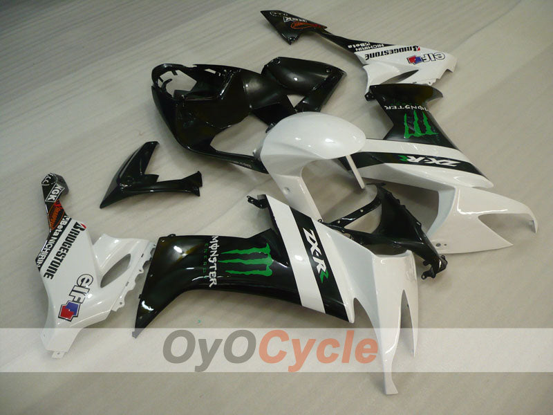 Kit de carénage à injection pour NINJA ZX-10R 08-10 - Blanc, Noir - Monster #OYO87901659