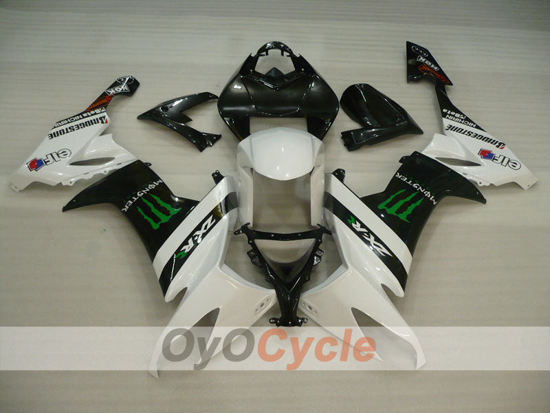 Kit de carénage à injection pour NINJA ZX-10R 08-10 - Blanc, Noir - Monster #OYO87901659