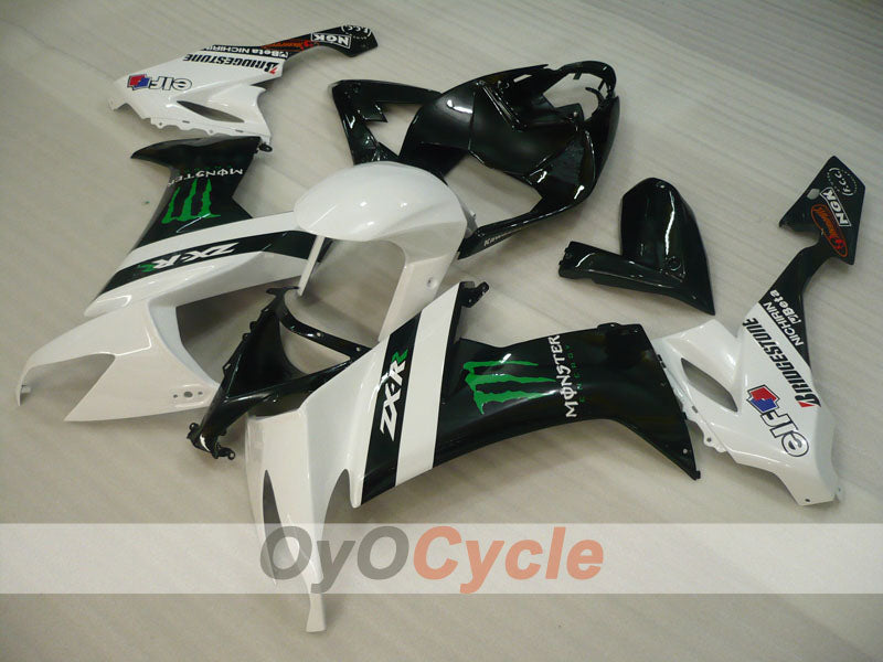 Kit de carénage à injection pour NINJA ZX-10R 08-10 - Blanc, Noir - Monster #OYO87901659