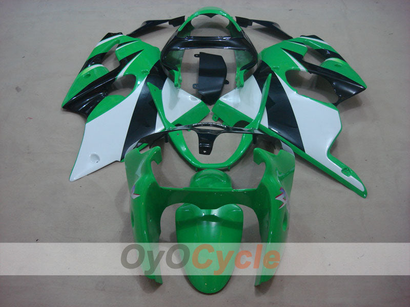 Kit de carénage à injection pour NINJA ZX-6R 00-02 - Vert, Blanc - Style d'usine #OYO87901694