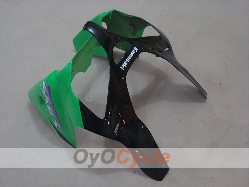 Kit de carénage à injection pour NINJA ZX-6R 00-02 - Vert, Blanc - Style d'usine #OYO87901694