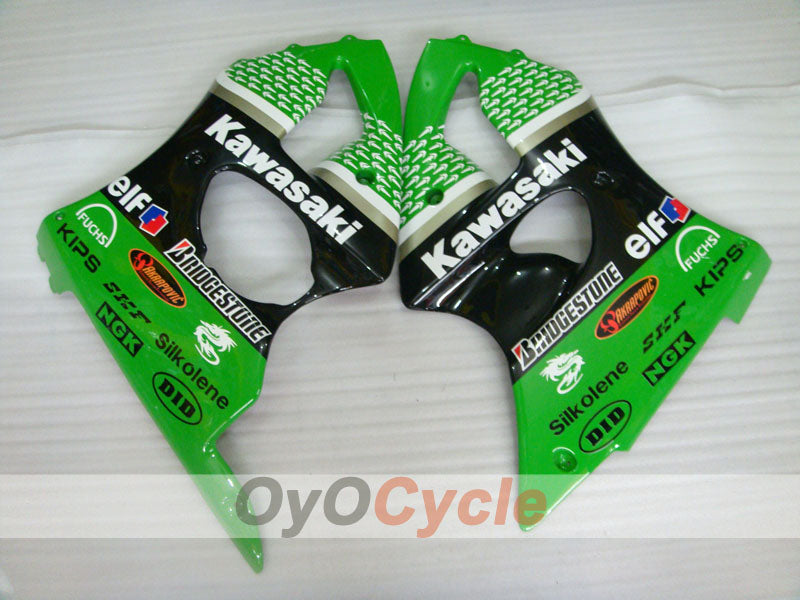 Kit de carénage à injection pour NINJA ZX-6R 00-02 - Vert, Noir - Style d'usine #OYO87901695