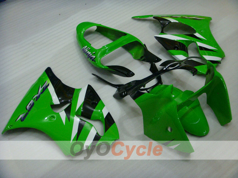 Kit de carénage à injection pour NINJA ZX-6R 00-02 - Vert, Noir - Style d'usine #OYO87901696