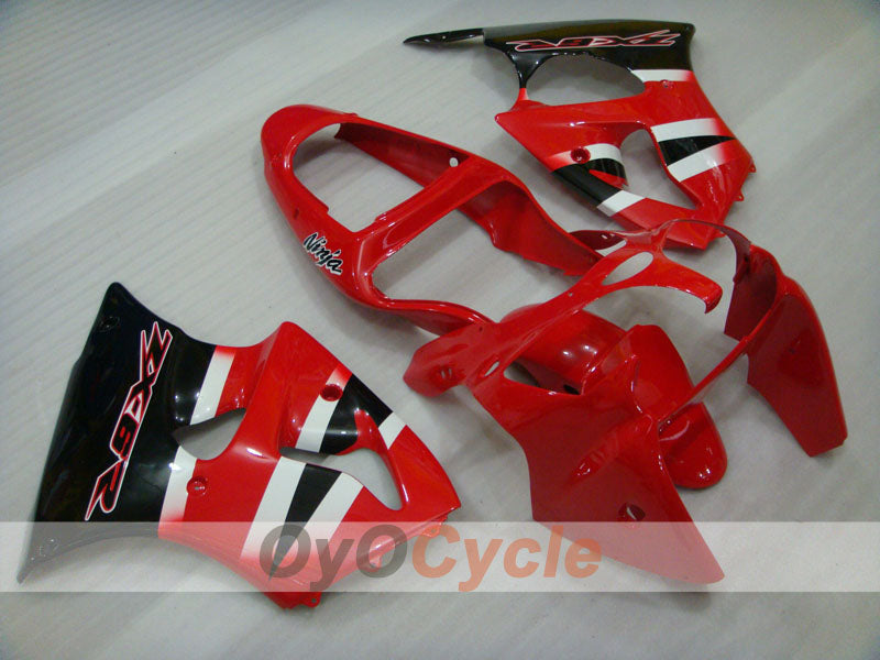 Kit de carénage à injection pour NINJA ZX-6R 00-02 - Rouge, Noir - Style d'usine #OYO87901697