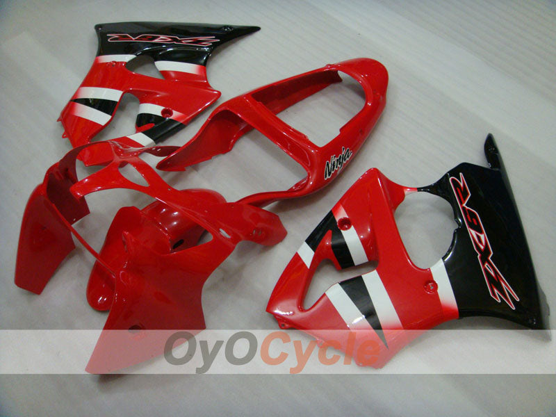 Kit de carénage à injection pour NINJA ZX-6R 00-02 - Rouge, Noir - Style d'usine #OYO87901697