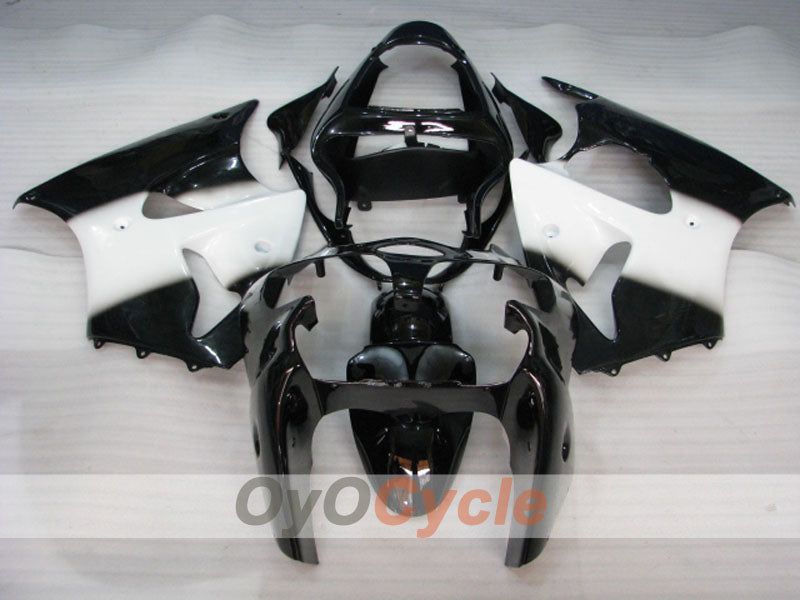 Kit de carénage à injection pour NINJA ZX-6R 00-02 - Blanc, noir - Style d'origine #OYO87901705