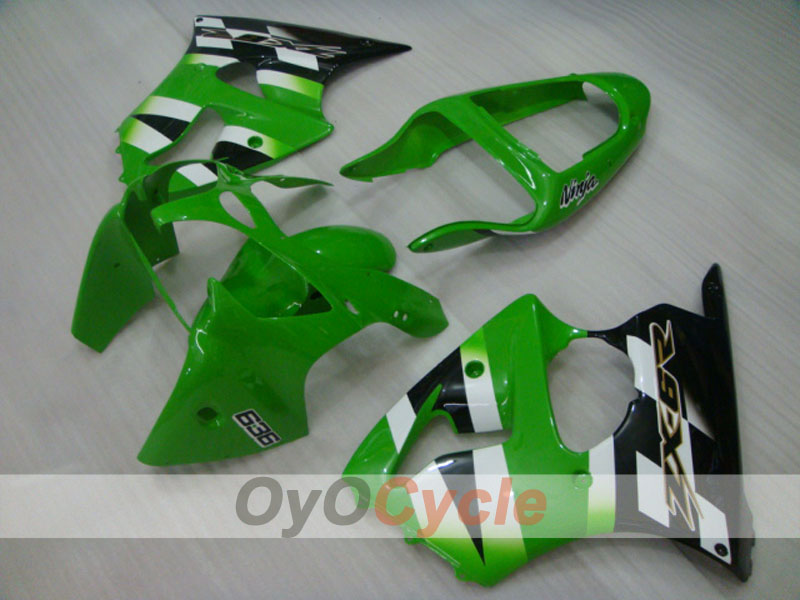 Kit de carénage à injection pour NINJA ZX-6R 00-02 - Vert, blanc - Style d'origine #OYO87901706