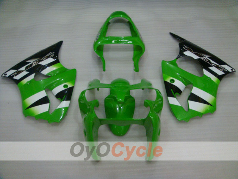 Kit de carénage à injection pour NINJA ZX-6R 00-02 - Vert, blanc - Style d'origine #OYO87901706