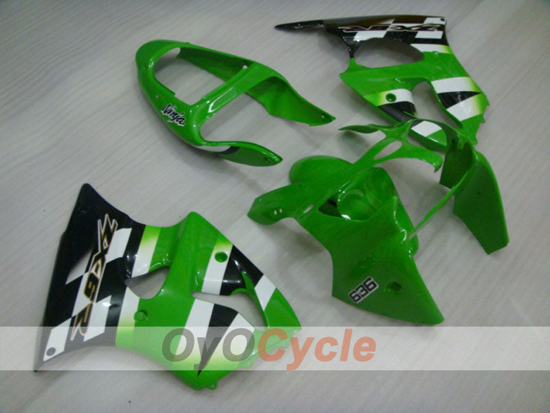 Kit de carénage à injection pour NINJA ZX-6R 00-02 - Vert, blanc - Style d'origine #OYO87901706