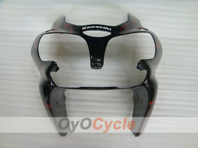 Kit de carénage à injection pour NINJA ZX-6R 00-02 - Orange, noir - Flamme #OYO87901713