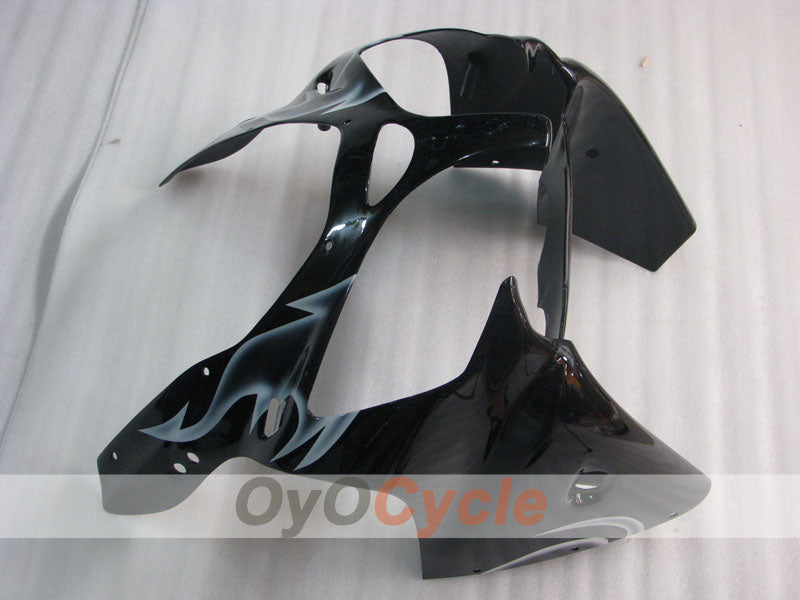 Kit de carénage à injection pour NINJA ZX-6R 00-02 - Blanc, noir - Flamme #OYO87901714