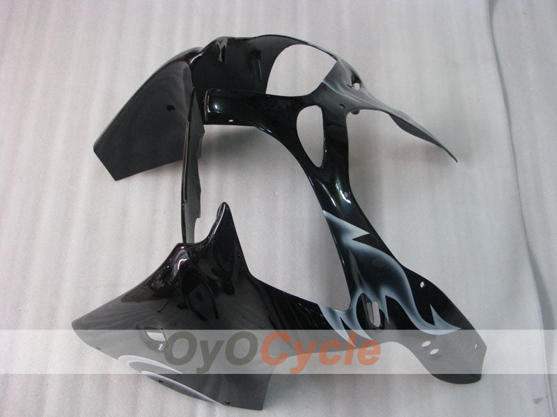Kit de carénage à injection pour NINJA ZX-6R 00-02 - Blanc, noir - Flamme #OYO87901714