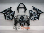 Kit de carénage à injection pour NINJA ZX-6R 00-02 - Blanc, noir - Flamme #OYO87901714