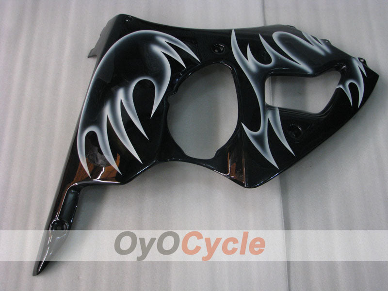 Kit de carénage à injection pour NINJA ZX-6R 00-02 - Blanc, noir - Flamme #OYO87901714