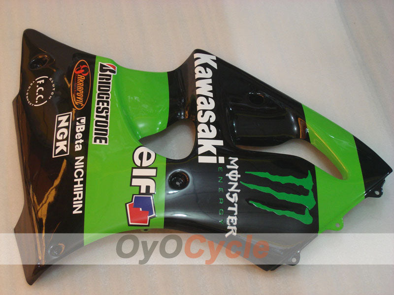Kit de carénage injecté pour NINJA ZX-6R 00-02 - Vert, noir - Monster #OYO87901719