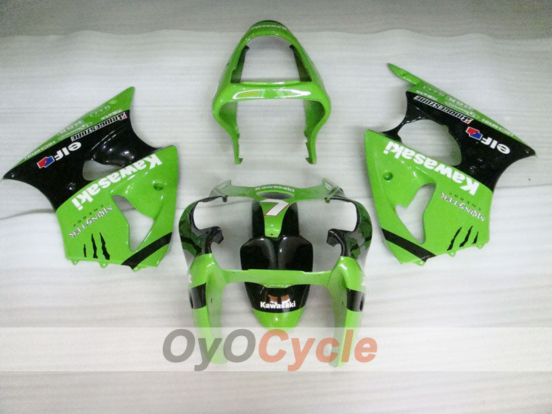 Kit de carénage injecté pour NINJA ZX-6R 00-02 - Vert, noir - Monster #OYO87901721