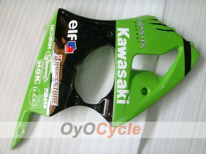 Kit de carénage injecté pour NINJA ZX-6R 00-02 - Vert, noir - Monster #OYO87901721