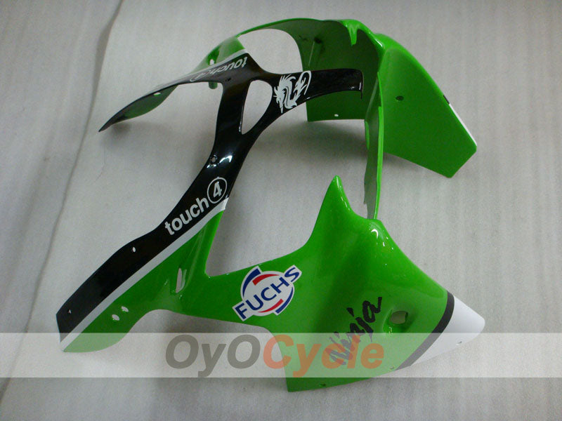 Kit de carénage injecté pour NINJA ZX-6R 00-02 - Vert, noir - Nakano #OYO87901734