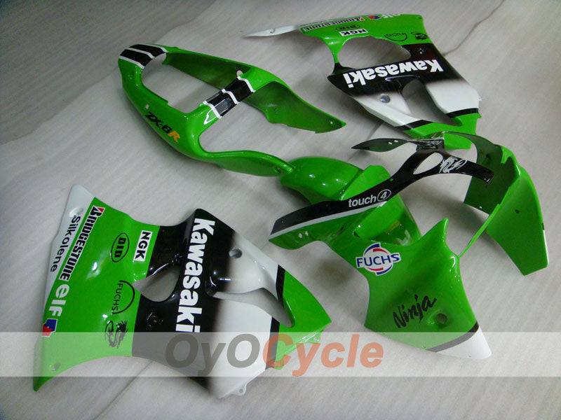 Kit de carénage injecté pour NINJA ZX-6R 00-02 - Vert, noir - Nakano #OYO87901734