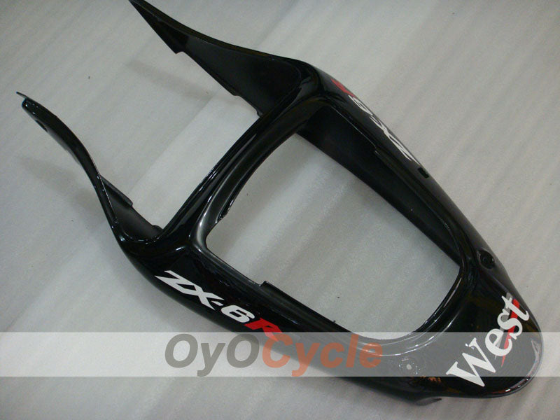 Kit de carénage à injection pour NINJA ZX-6R 00-02 - Blanc, noir - West #OYO87901752