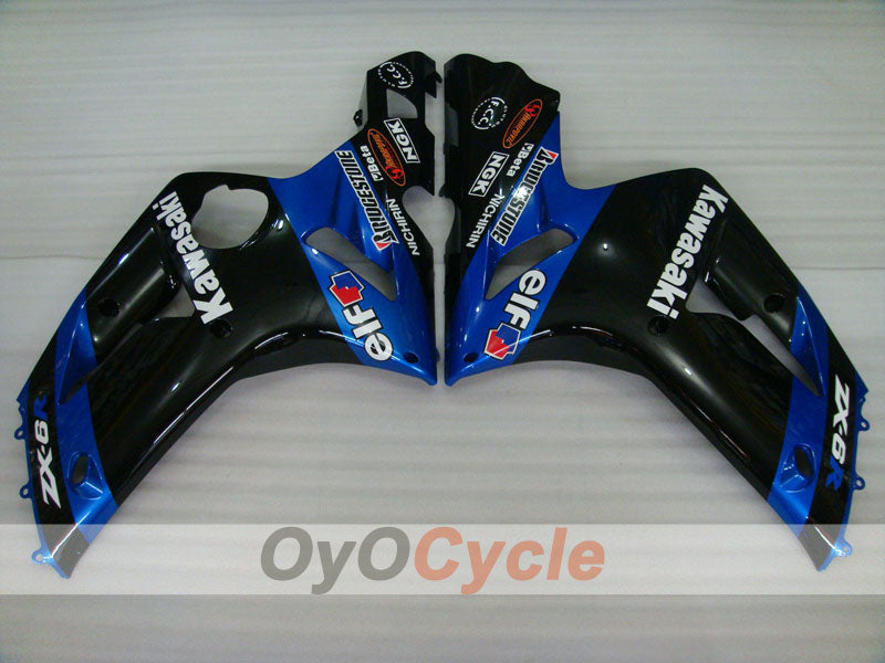 Kit de carénage à injection pour NINJA ZX-6R 03-04 - Bleu, noir - Style d'origine #OYO87901781