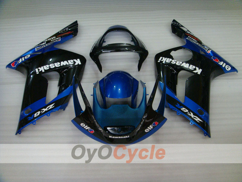 Kit de carénage à injection pour NINJA ZX-6R 03-04 - Bleu, noir - Style d'origine #OYO87901781 Image secondaire du produit