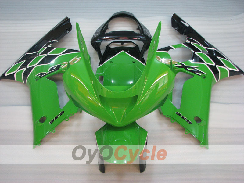 Kit de carénage à injection pour NINJA ZX-6R 03-04 - Vert, noir - Style d'origine #OYO87901786
