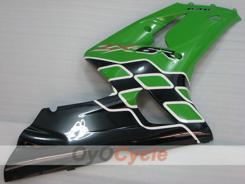 Kit de carénage à injection pour NINJA ZX-6R 03-04 - Vert, noir - Style d'origine #OYO87901786