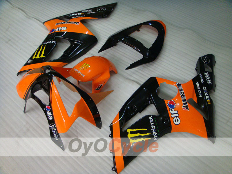 Kit de carénage à injection pour NINJA ZX-6R 03-04 - Orange, Noir - Monster #OYO87901811