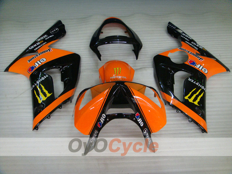 Kit de carénage à injection pour NINJA ZX-6R 03-04 - Orange, Noir - Monster #OYO87901811