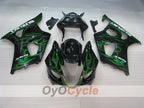 Kit de carénage à injection pour GSX R1000 03-04 - Vert, noir - Flame #OYO87901829