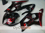 Kit de carénage à injection pour GSX R1000 03-04 - Rouge, noir - Flame #OYO87901833