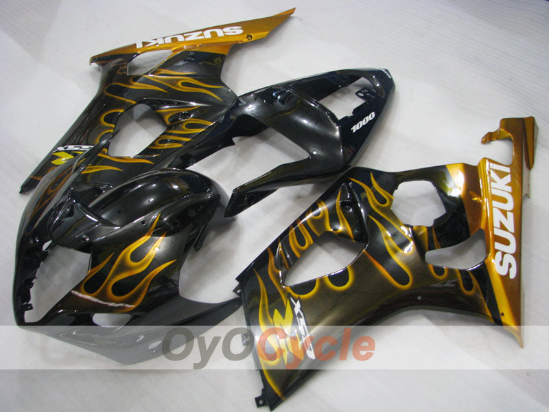 Kit de carénage à injection pour GSX R1000 03-04 - Jaune, noir - Flame #OYO87901835