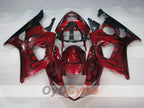 Kit de carénage à injection pour GSX R1000 03-04 - Rouge, noir - Flame #OYO87901836