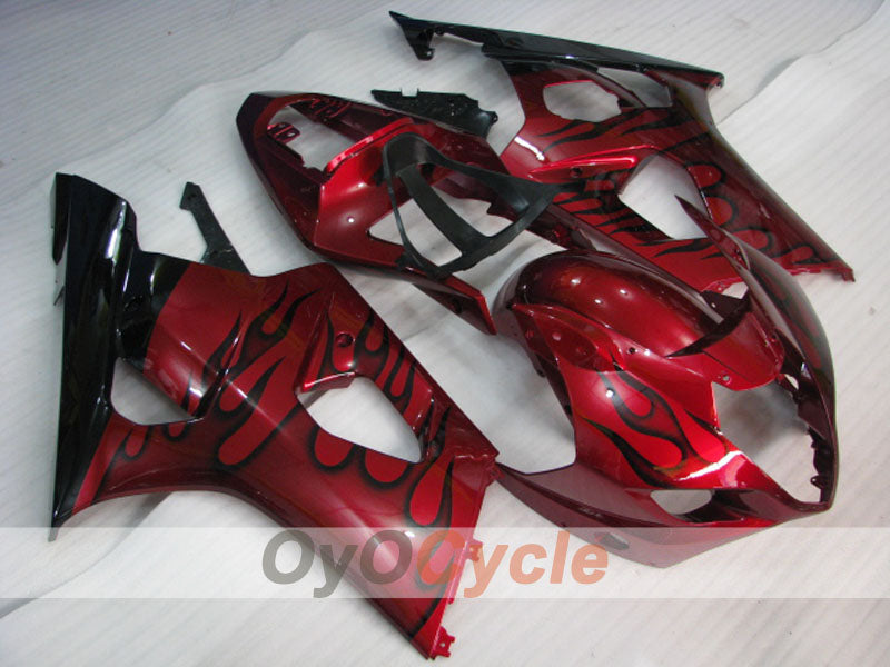 Kit de carénage à injection pour GSX R1000 03-04 - Rouge, noir - Flame #OYO87901836 Image principale du produit