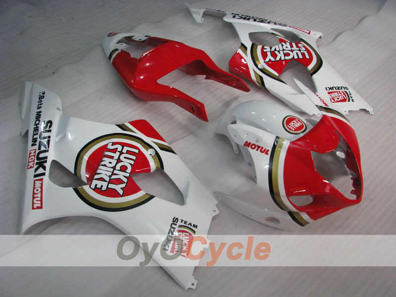 Kit de carénage en injection pour GSX R1000 03-04 - Rouge, blanc - Lucky Strike #OYO87901843