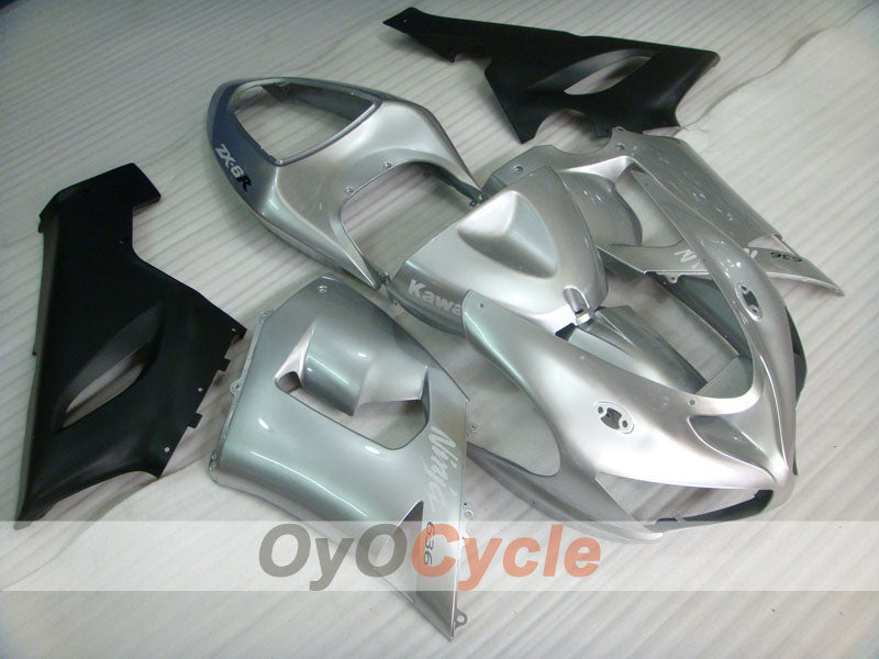 Kit de carénage en injection pour NINJA ZX-6R 05-06 - Noir, argent - Style d'origine #OYO87901850 Image principale du produit