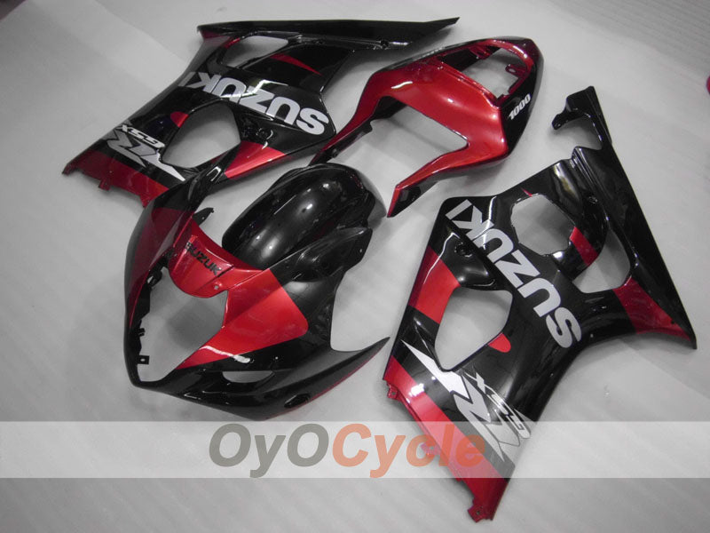 Kit de carénages injectés pour GSX R1000 03-04 - Rouge, Noir - Style d’origine #OYO87901861