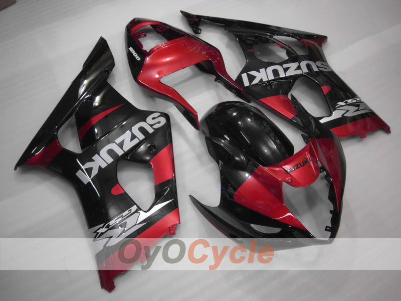 Kit de carénages injectés pour GSX R1000 03-04 - Rouge, Noir - Style d’origine #OYO87901861