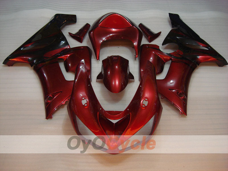 Kit de carénage à injection pour NINJA ZX-6R 05-06 - Rouge, Noir - Flamme #OYO87901867