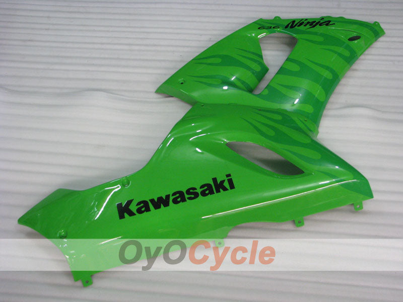 Kit de carénage à injection pour NINJA ZX-6R 05-06 - Vert - Flamme #OYO87901869