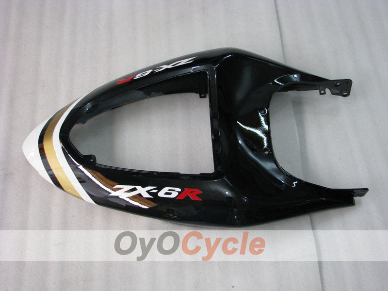 Kit de carénage à injection pour NINJA ZX-6R 05-06 - Blanc, Noir - Lucky Strike #OYO87901871