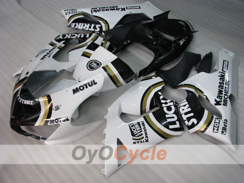 Kit de carénage à injection pour NINJA ZX-6R 05-06 - Blanc, Noir - Lucky Strike #OYO87901871
