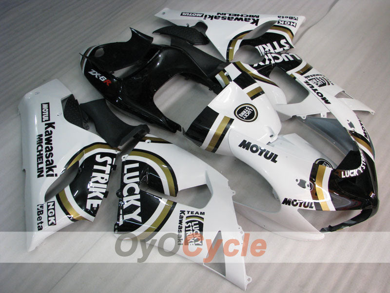 Kit de carénage à injection pour NINJA ZX-6R 05-06 - Blanc, Noir - Lucky Strike #OYO87901871