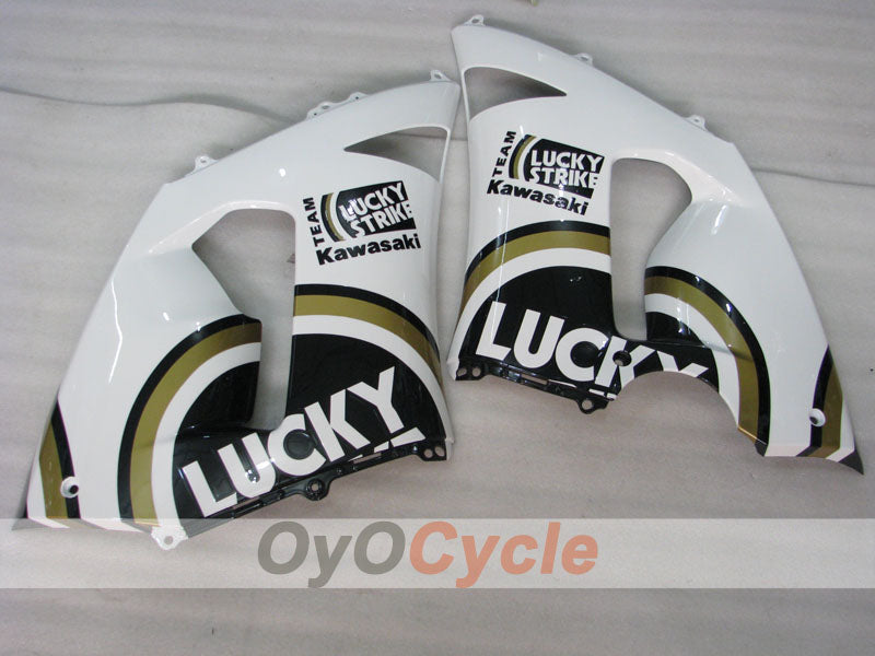 Kit de carénage à injection pour NINJA ZX-6R 05-06 - Blanc, Noir - Lucky Strike #OYO87901871