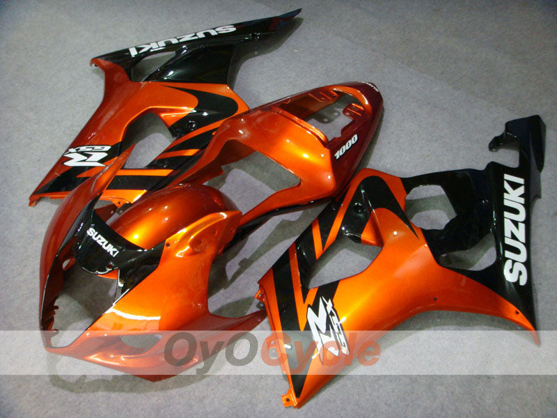 Kit de carénages à injection pour GSX R1000 03-04 - Orange, Noir - Style usine #OYO87901886