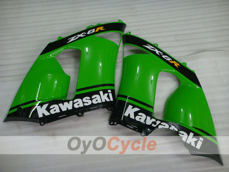 Kit de carénages à injection pour NINJA ZX-6R 05-06 - Vert, Noir - Nakano #OYO87901889