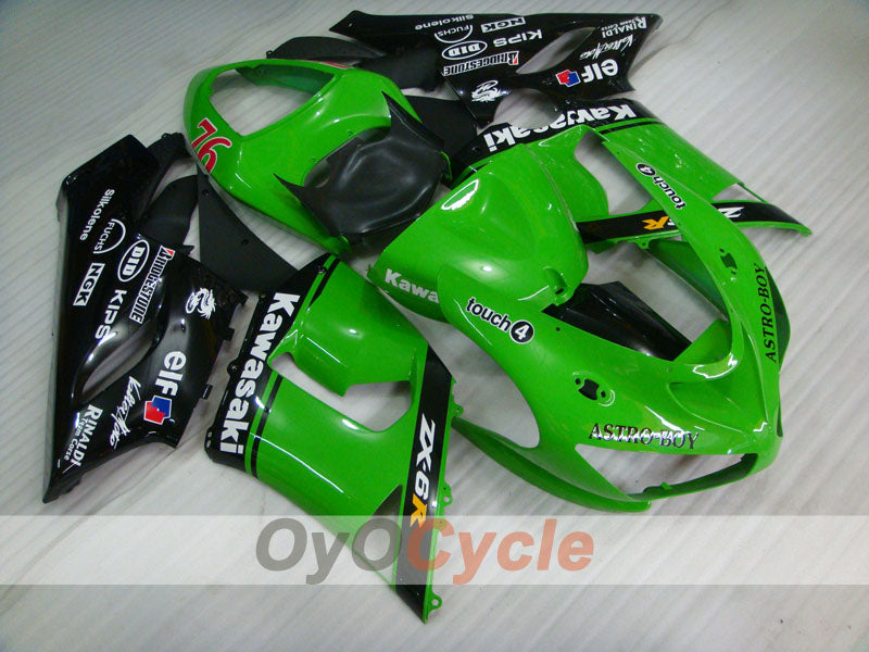 Kit de carénages à injection pour NINJA ZX-6R 05-06 - Vert, Noir - Nakano #OYO87901889