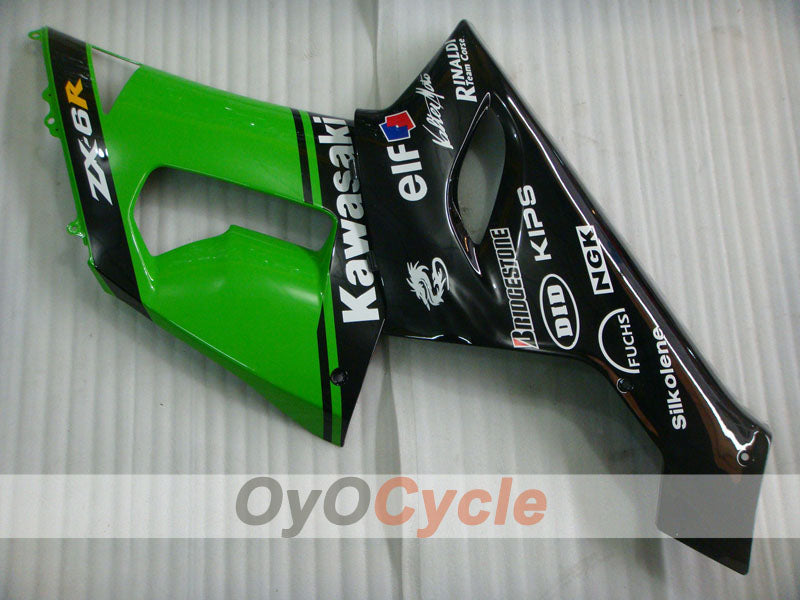 Kit de carénages à injection pour NINJA ZX-6R 05-06 - Vert, Noir - Nakano #OYO87901889