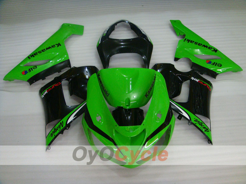 Kit de carénages à injection pour NINJA ZX-6R 05-06 - Vert, Noir - Nakano #OYO87901890